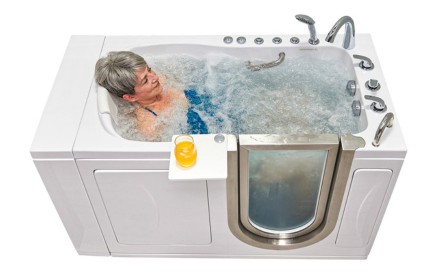 Walk-in tub with integrated handheld shower