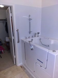 Full bathtub replacement with walk-in style tub