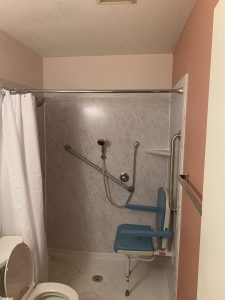 Stainless steel walk-in tub installation