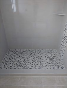 Luxury bath and tub setup with spa features